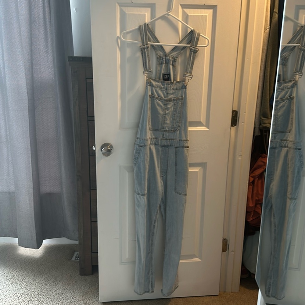 Light wash overalls